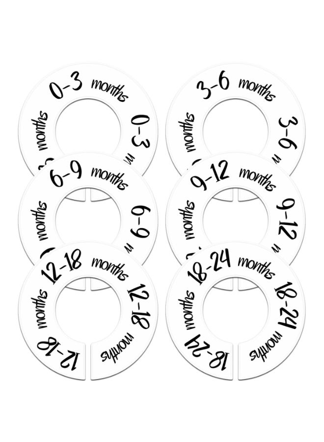 Pro Goleem Baby Closet Dividers Unisex Baby Closet Organizer for Nursery Baby Clothes Size Age Dividers Fits 1.5" Rod 6 PCS A White - Image 1