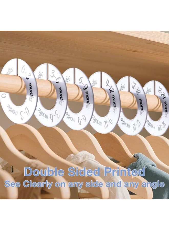 Pro Goleem Baby Closet Dividers Unisex Baby Closet Organizer for Nursery Baby Clothes Size Age Dividers Fits 1.5" Rod 6 PCS A White - Image 2