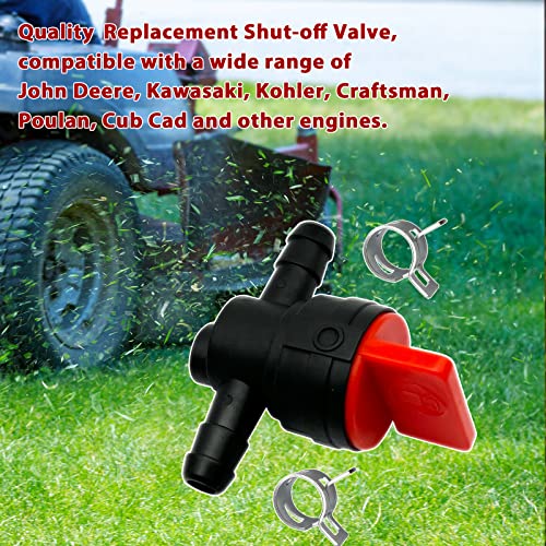 LETAYAR 1/4 Inline Fuel Cut Off Valve Shut Off Valve Straight Gas Valve with Clamps - Image 2