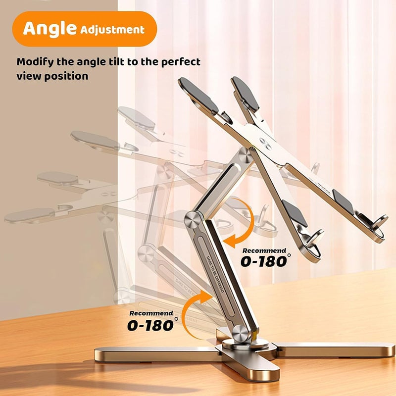 كاست ويف حامل لاب توب بقاعدة دوّارة 360 درجة، حامل معدني للعمل على المكتب - Image 3