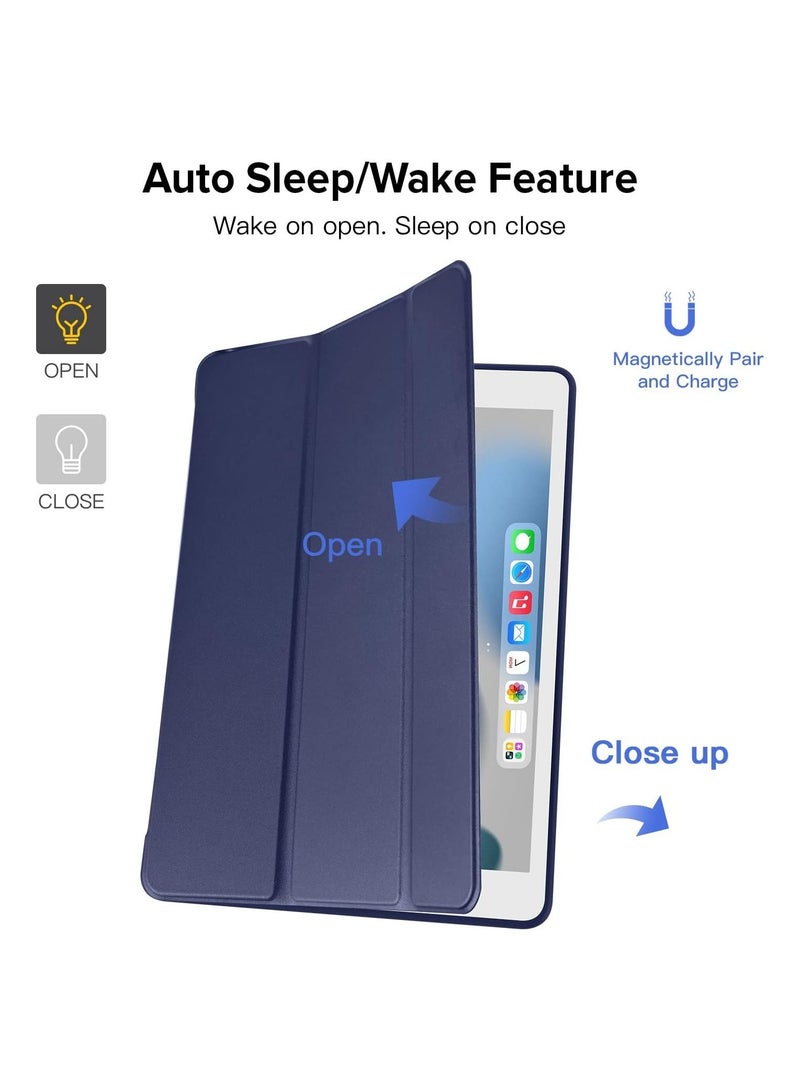 Smart Case with Pencil Holder Foldable Stand For iPad 10.5 Inch Generation 2021/2020 / 2019, Blue