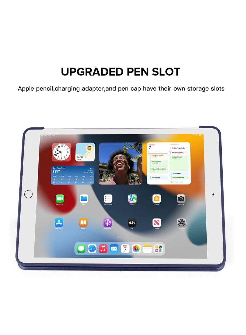 Smart Case with Pencil Holder Foldable Stand For iPad 10.5 Inch Generation 2021/2020 / 2019, Blue