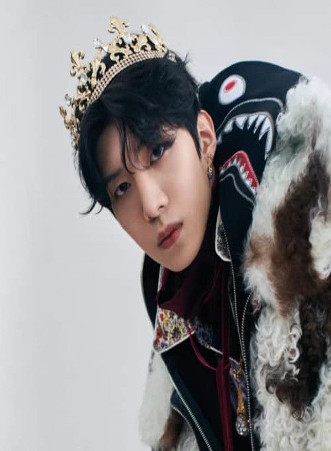 Winvin Royal King Crown Men Metal Prince Crowns Tiaras Full Round For Party Halloween Costume Birthday (Gold) - Image 2