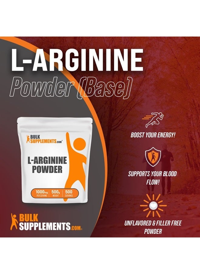 BulkSupplements .com مسحوق L-أرجينين - مكمل أرجينين - أرجينين 1000 ملغ - مسحوق أكسيد النيتريك - مكملات أكسيد النيتروز للرجال - 1000 ملغ لكل حصة، 500 حصة (500 جرام - 1.1 رطل) - Image 3