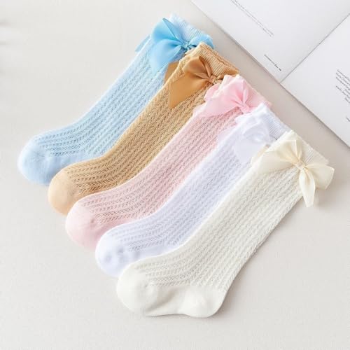 GUCHIGU Unisex Baby Knee High Socks Toddlers Breathable Cute Print Sock Anti-mosquito Long Knit 5 Pair Cotton Ankle Mesh Socks for Little Kids Boys Girls (6-24 Months, Pack of 5) - Image 5