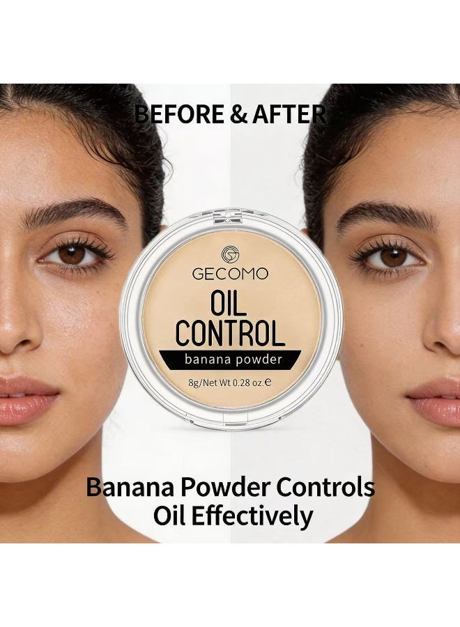 Gecomo Matte Pressed Powder, Long-Lasting Oil Control Face Setting Powder Compact, Waterproof & Pore-Minimizing Finish, 8g - D# Oil-Control (Banana) - Image 5