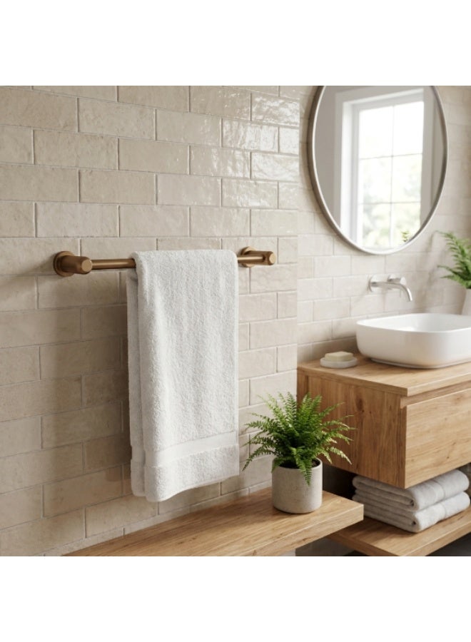 Perrin & Rowe 6440BZ Langbourn English Bronze 445mm Single Towel Rail, Brass Wall Mounted Bathroom Towel Holder - Image 2