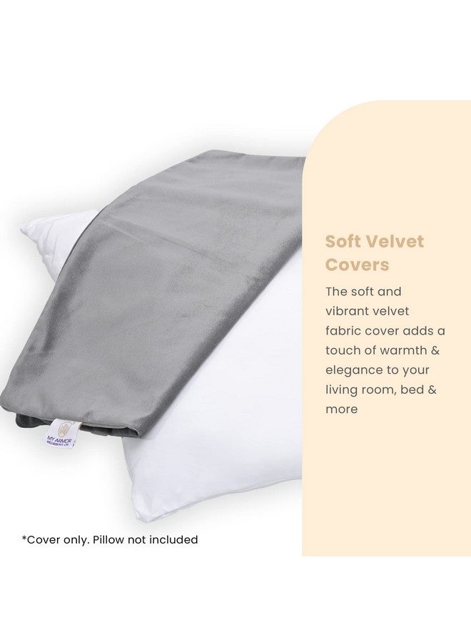 MY ARMOR Velvet Cushion Covers Set of 2-16 x 16 Inches / 40 x 40 Cm, Soft & Luxurious Cushion Cases for Bedroom, Sofa, Chair & Living Room - Grey - Image 4