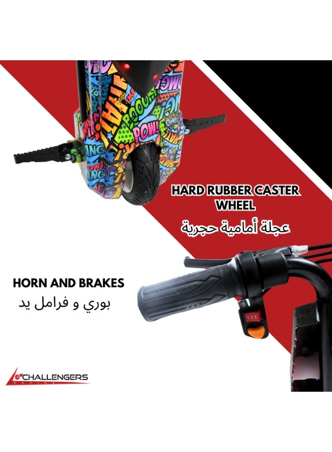 Challenger 36V big Drift Scooter with Helmet and Protective Gear - Image 4