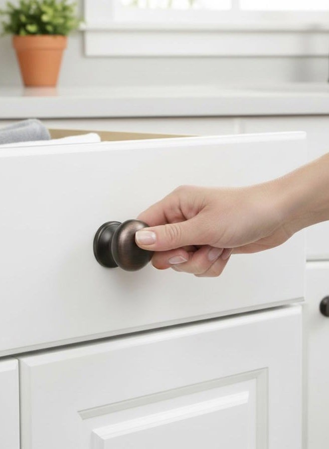 trust4care 4-Pack 1-1/2 Inch Oil Rubbed Bronze Bi-fold Closet Door Knobs with Wide Base,Antique Brushed Bronze Dresser Kitchen Cabinet Doorknobs, Furniture Drawer Pulls Handles - Image 4