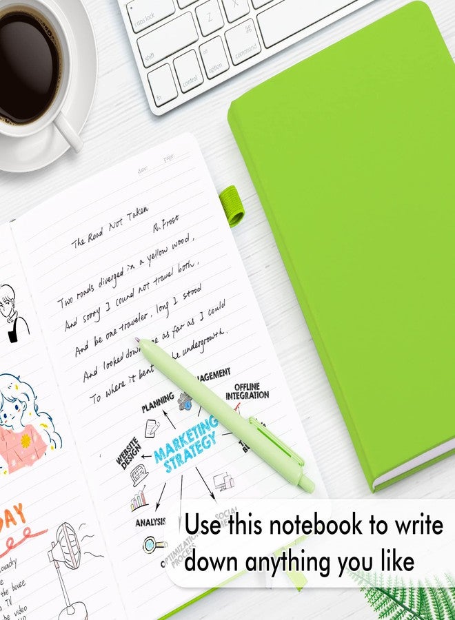 feela 3 Pack Hardcover Notebook For Women, Classic Ruled Lined Journal Set School Business Supplies, with 3 Black Pens, 120 GSM, 5.1”x8.3”, A5, Pastel Colors, Light Blue, Light Purple, Light Green - Image 4