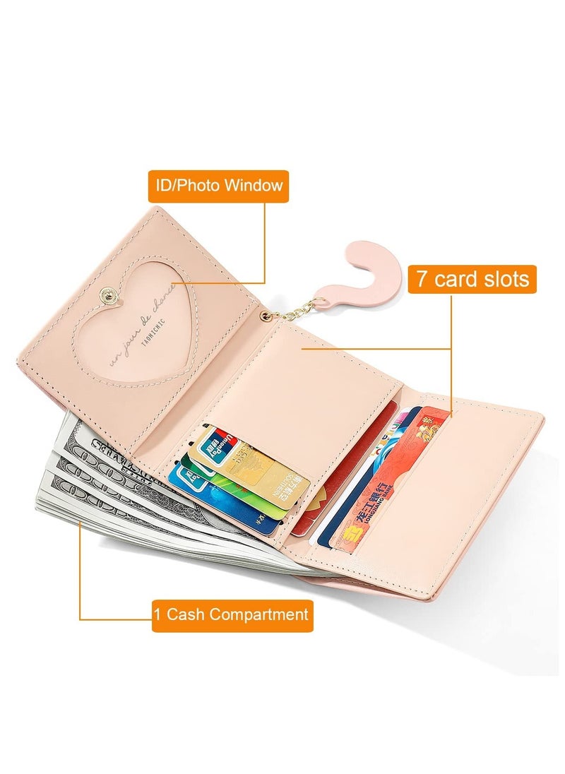joyzzz - Small Wallet, Cartoon Cute Wallet for Girls, Trifold Wallet Slim Coin Purse Cash Pocket ID Window, PU Leather Slim Purse, Credit Card Holders for Women Girls - Image 1