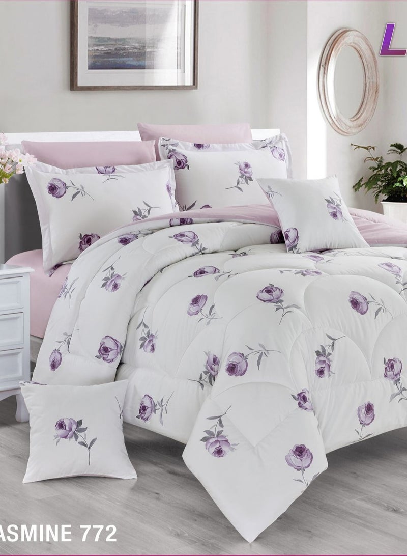 Leon Double Bedspread Set 8 Pieces 100% Cotton Floral 772
