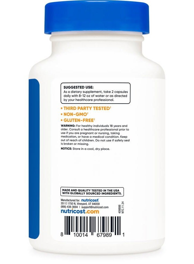 Nutricost AKG Alpha Ketoglutaric Acid Supplement 1,000 mg, 240 Capsules, 120 Servings Per Bottle - Powerful Precursor to Glutamine & Arginine, Energy Support Supplement - Image 4