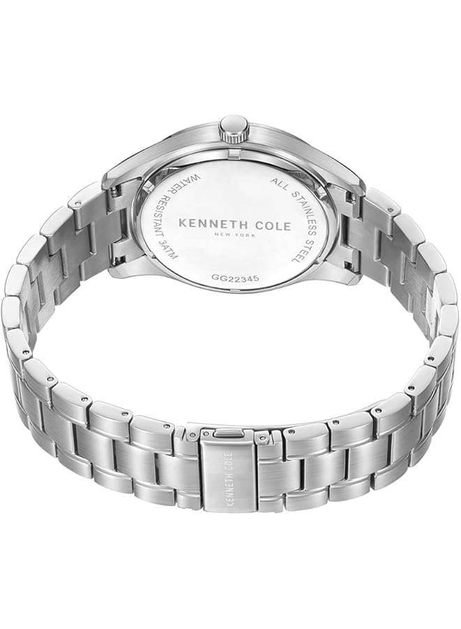 Kenneth Cole New York Watch For Men With Silver Stainless Steel Bracelet 3 Atm Kcwgg2234503 - Image 3