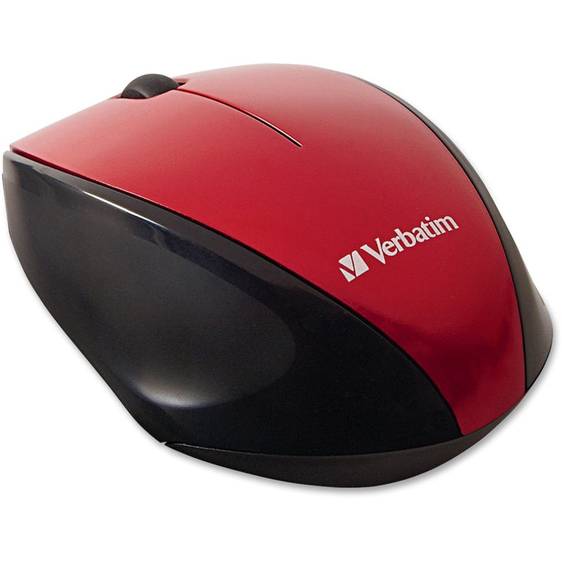 Verbatim Wireless Multi-Trac Mouse 2.4GHz with Nano Receiver - Ergonomic, Blue LED, Portable Mouse for Mac and Windows - Red - Image 1