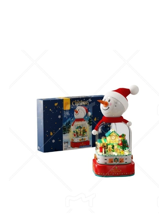 SEMBO Block Christmas Snowman Music Box - Holiday Gift,220-Piece Christmas Snowman Music Box Building Kit – DIY Toy with Lights & Holiday Melody | Kids Xmas Gift & Home Decor  - Image 1