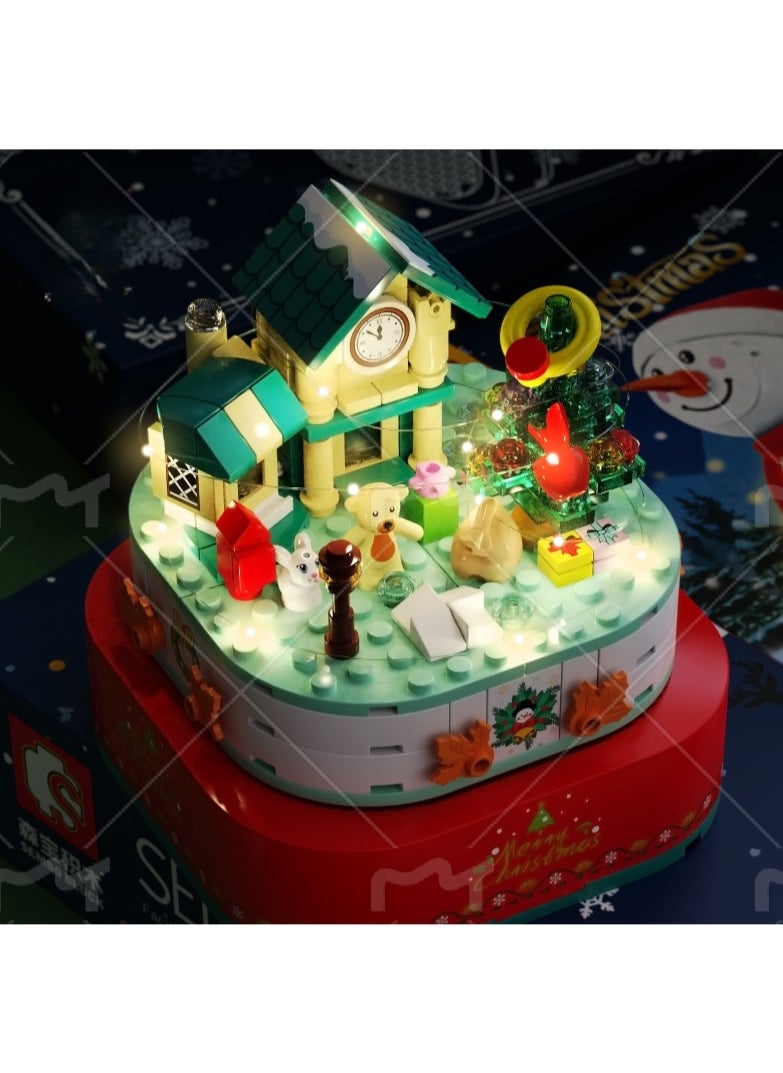 SEMBO Block Christmas Snowman Music Box - Holiday Gift,220-Piece Christmas Snowman Music Box Building Kit – DIY Toy with Lights & Holiday Melody | Kids Xmas Gift & Home Decor  - Image 4