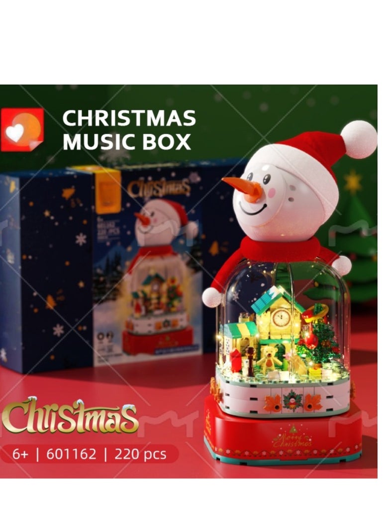 SEMBO Block Christmas Snowman Music Box - Holiday Gift,220-Piece Christmas Snowman Music Box Building Kit – DIY Toy with Lights & Holiday Melody | Kids Xmas Gift & Home Decor  - Image 2