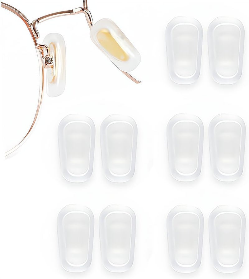 BEHLINE 5 Pairs Slip-on Nose Pads Covers,Soft Silicone Eyeglasses Nosepads Anti-Slip Glasses Nose Piece,Eyewear Protective Covers Eye Pads,Nose Bridge Pads Replacement Nose Guards Eye Glasses Repair Kits - Image 1