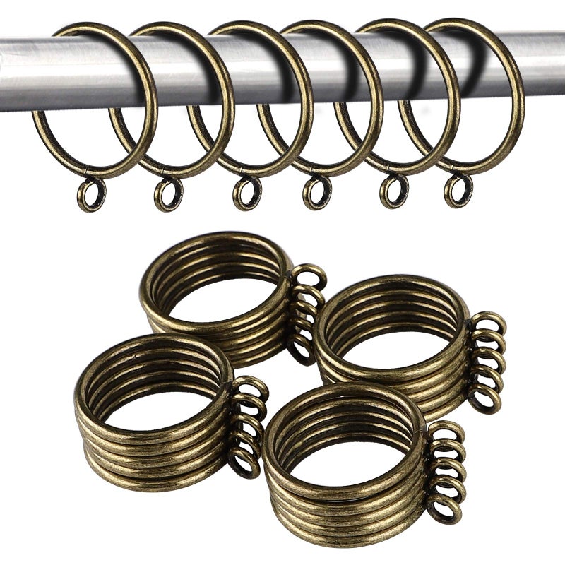 ANJUU 42 PCS Curtain Rings, 1.5 inch Metal Curtain Drape Sliding Eyelet Rings-Hanging Rings for Curtains and Rods, Fits Up to 1 1/4-Inch Rod, Antique Bronze(Clips Not Included) - Image 5