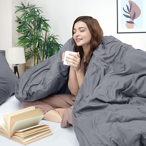 Utopia Bedding Duvet Cover Twin Size - 2 Piece with Zipper Closure - 1 Comforter Cover 68X90 Inches & 1 Pillow Sham 20X26 Inches (Grey) Comforter Not Included - Image 3