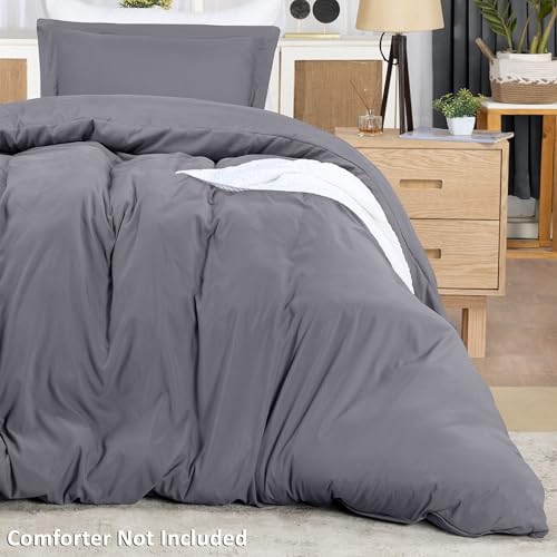 Utopia Bedding Duvet Cover Twin Size - 2 Piece with Zipper Closure - 1 Comforter Cover 68X90 Inches & 1 Pillow Sham 20X26 Inches (Grey) Comforter Not Included - Image 4