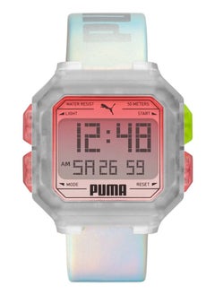 PUMA Digital Mechanical Watch for Men with White Silicone Band - 5 ATM - PU P5037  - Image 1