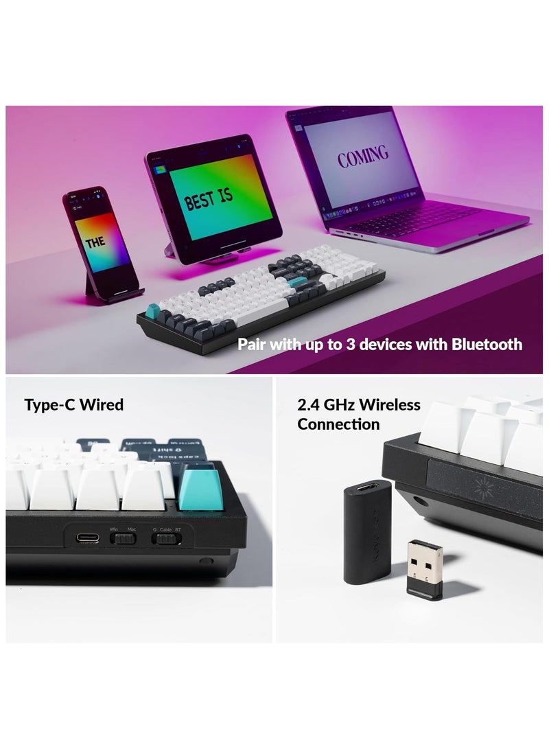 Keychron Q6 Max 100% layout 2.4 GHz wireless QMK/VIA Wireless Mechanical Keyboard Bluetooth USB-C wired Gateron G pro red switch with RGB Backlight Hot swappable Gaming keyboard Knob version Compatible with Mac & Windows - Image 2