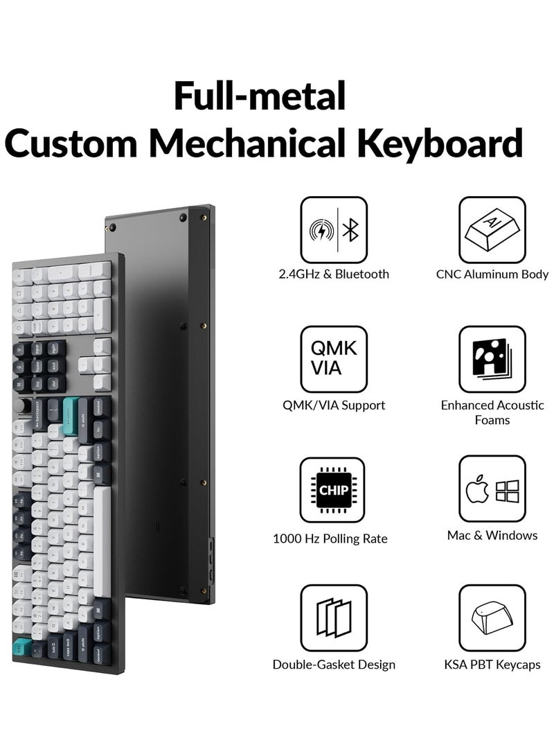 Keychron Q6 Max 100% layout 2.4 GHz wireless QMK/VIA Wireless Mechanical Keyboard Bluetooth USB-C wired Gateron G pro red switch with RGB Backlight Hot swappable Gaming keyboard Knob version Compatible with Mac & Windows - Image 4