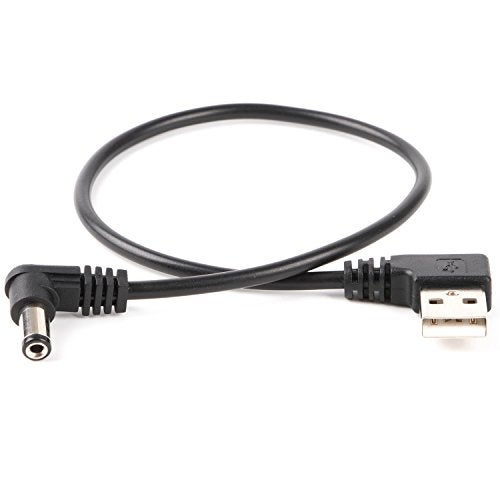 usangreen USB to Barrel Cable USB to 5.5mm/2.1mm Angled 5V DC Power Cable (Right Angled - Image 1