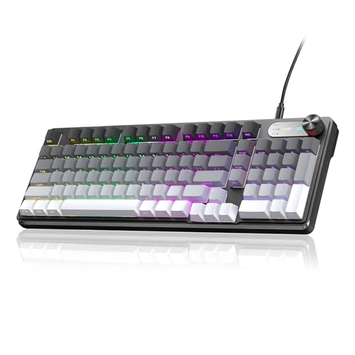 FURYCUBE IP98 Gaming Keyboard Wired Keyboard with RGB Backlighting IPX8 Water Resistance and Side Printed PBT Translucent Keycaps Suitable for Gaming or Work GrayWhite - Image 1