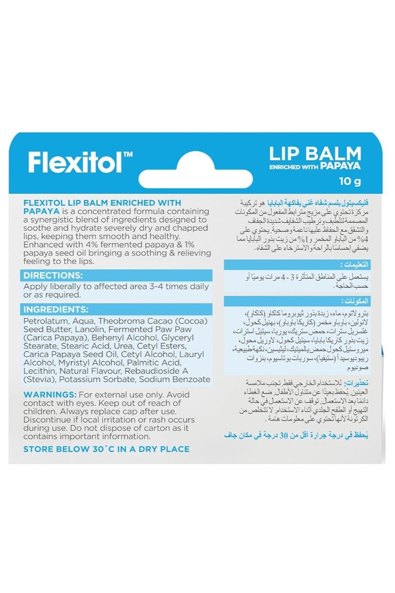 Flexitol Lip Balm Papaya 10g - Image 2
