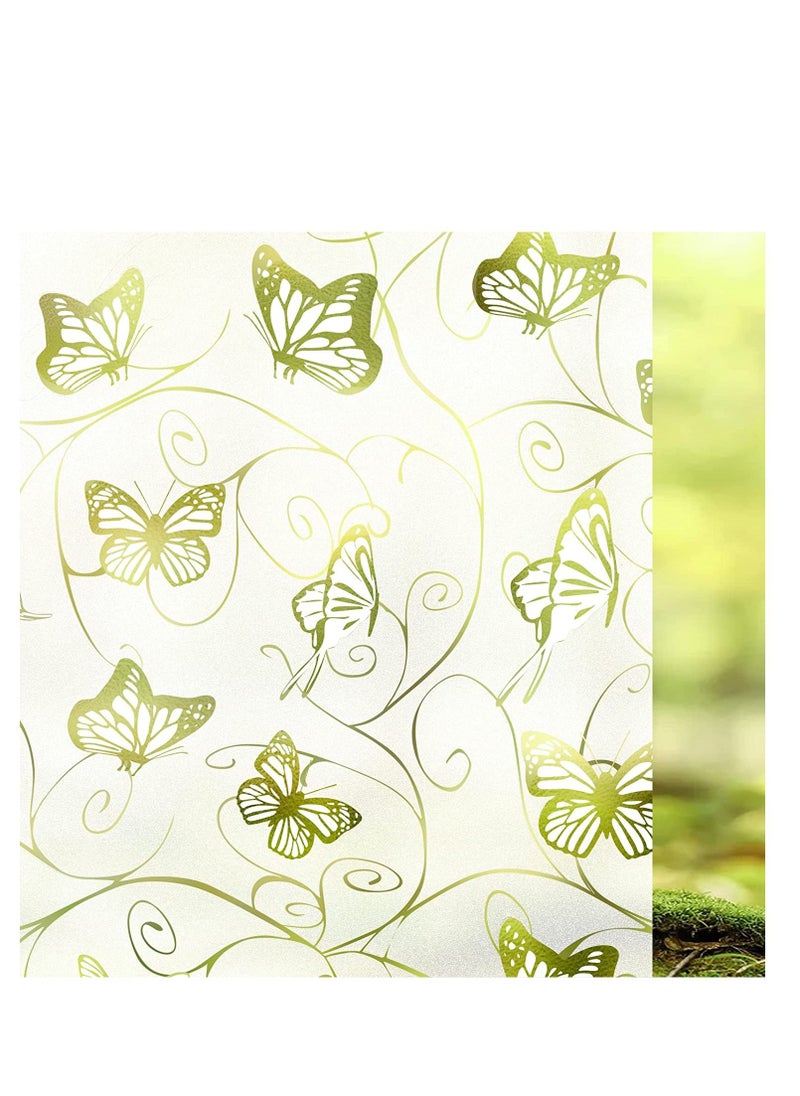 SYOSI Privacy Window Film, Static Cling Removable Sun UV Blocking and Heat Control Decorative Film for Home Office, Bedroom, Bathroom, Kitchen, Butterfly 45CMx200CM  - Image 2