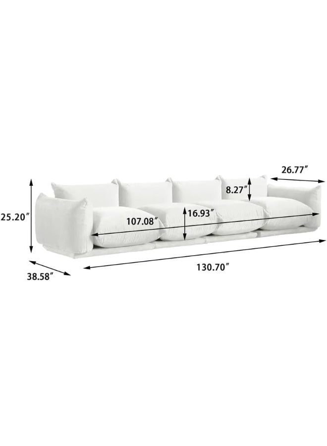 Comfynest Modern Living Room Home Furniture Elegant White Boucle Modular Sectional Sofa Set (Blue)  - Image 2