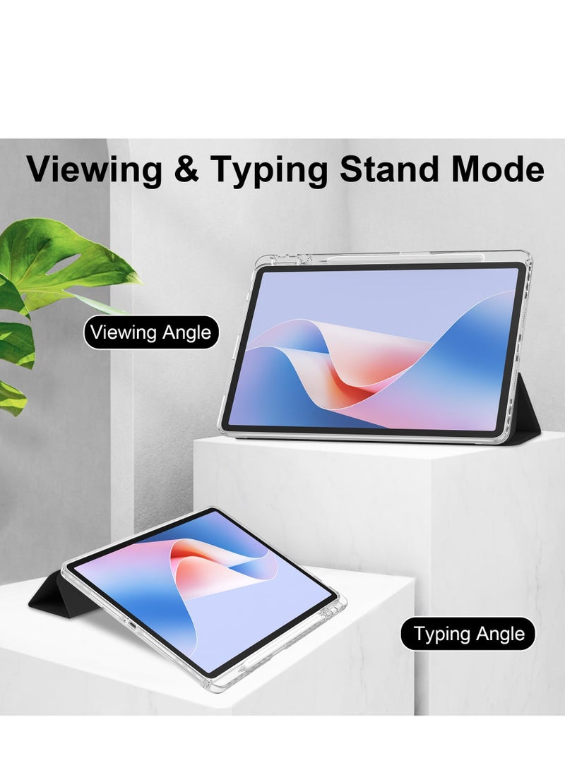 Case Compatible with Huawei MatePad SE 11 Inch 2024/MatePad 11" 2023 Acrylic Transparent and Anti-yellowing Tablet Case with Pen Holder Auto Sleep/Wake Multi-angle Bracket (Black)  - Image 3