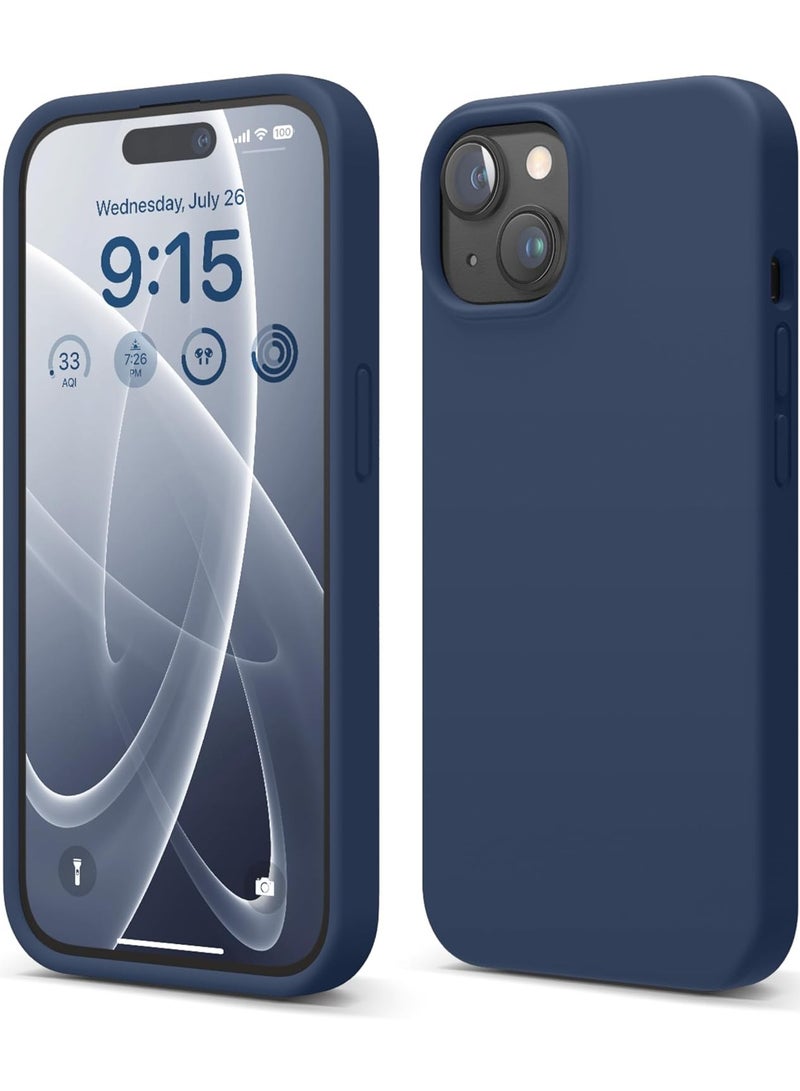 Delivus Iphone Silicone Case - Silky Soft Touch with Grade Drop Protection - Anti-Scratch Microfiber Lining - Shockproof Protective Phone Case Slim Thin Cover (Iphone 15, Navy Blue) - Image 1