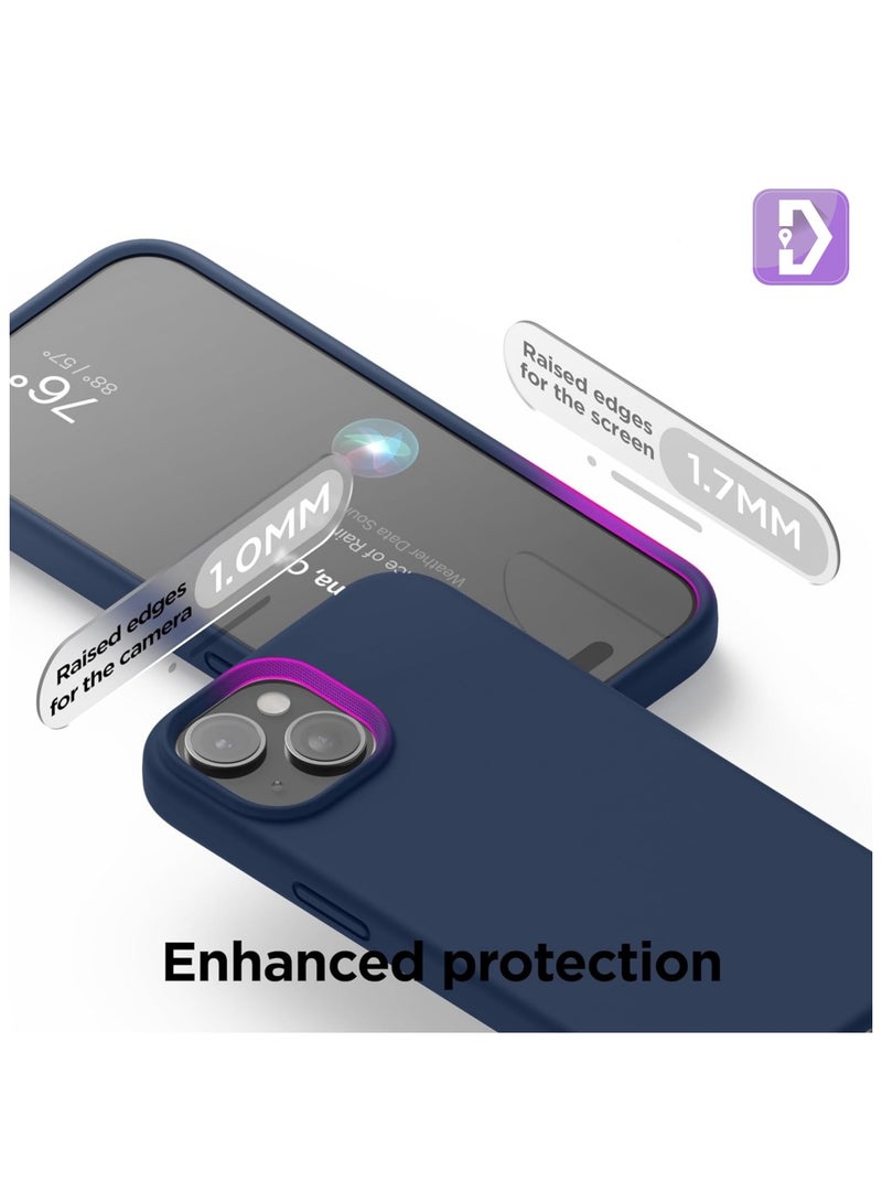 Delivus Iphone Silicone Case - Silky Soft Touch with Grade Drop Protection - Anti-Scratch Microfiber Lining - Shockproof Protective Phone Case Slim Thin Cover (Iphone 15, Navy Blue) - Image 4