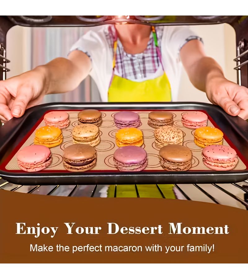 Black Silicone Baking Tray 16.5 x 11.6 Inches Non Stick Heat Resistant for Macarons Bread - Image 2