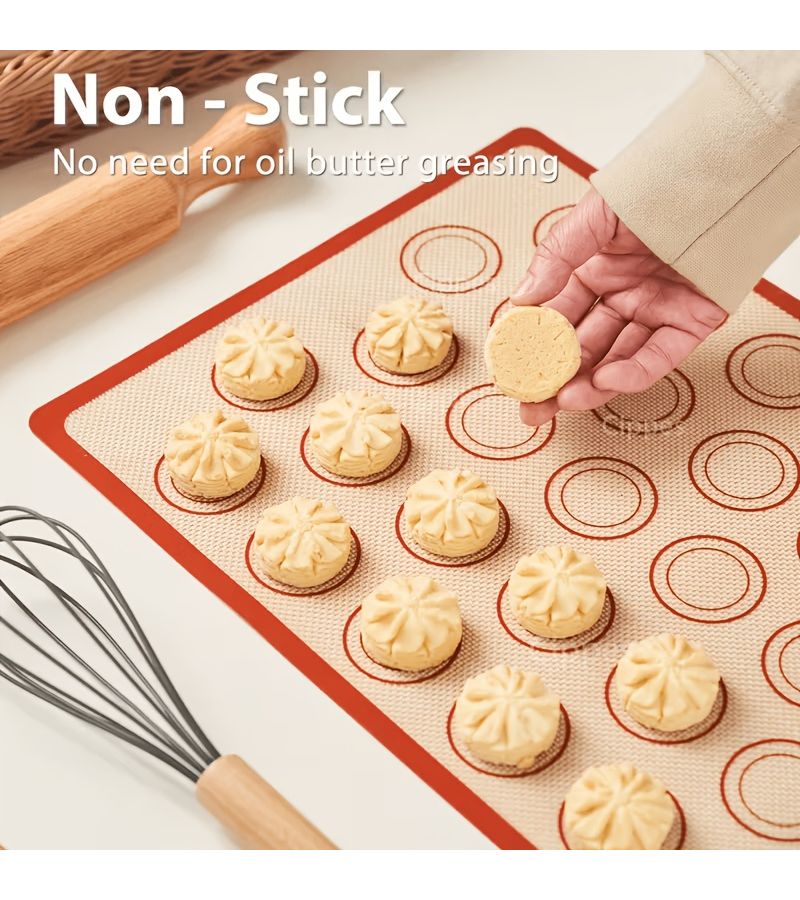 Black Silicone Baking Tray 16.5 x 11.6 Inches Non Stick Heat Resistant for Macarons Bread - Image 5
