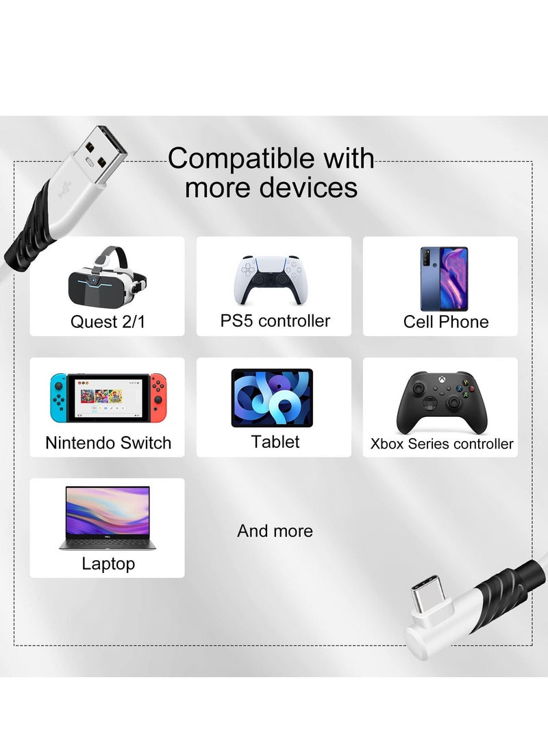 كابل ربط لأجهزة Quest 2/Quest VR - كابل USB 3.0 إلى USB C بسرعات نقل بيانات عالية بطول 10 أقدام، يتصل بجهاز الكمبيوتر للألعاب لتشغيل ألعاب ستيم VR - Image 2