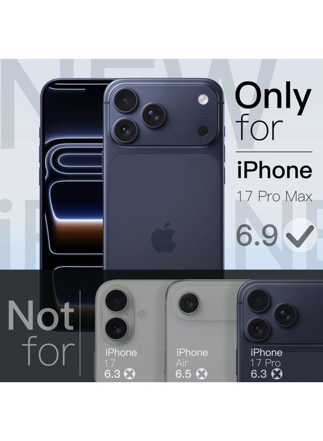 Jetech حافظة رفيعة لجهاز آيفون 17 برو ماكس 6.9 بوصة مع حماية كاملة لعدسة الكاميرا، خفيفة الوزن، شفافة، تصميم بسيط للحماية (أزرق داكن) - Image 2