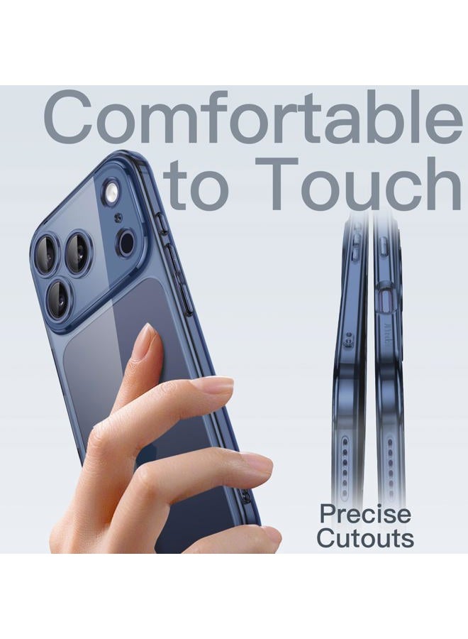 Jetech حافظة رفيعة لجهاز آيفون 17 برو ماكس 6.9 بوصة مع حماية كاملة لعدسة الكاميرا، خفيفة الوزن، شفافة، تصميم بسيط للحماية (أزرق داكن) - Image 4