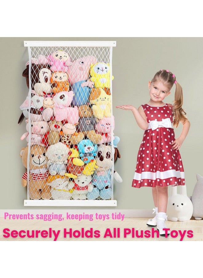 Vomelon VOMELON Stuffed Animal Storage Holder, Elastic Stuffed Animal Net,Door/ Wall Mount Length Adjustable Hanging Stuffed Animal Organizer, Plushie Net For Nursery Play Room-White Boards Patent  - Image 5