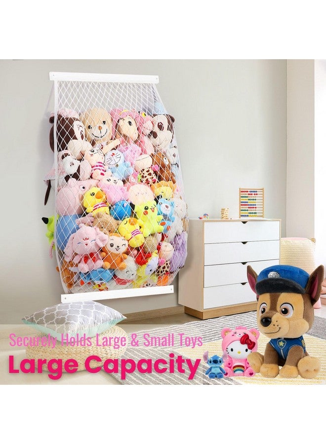 Vomelon VOMELON Stuffed Animal Storage Holder, Elastic Stuffed Animal Net,Door/ Wall Mount Length Adjustable Hanging Stuffed Animal Organizer, Plushie Net For Nursery Play Room-White Boards Patent  - Image 4