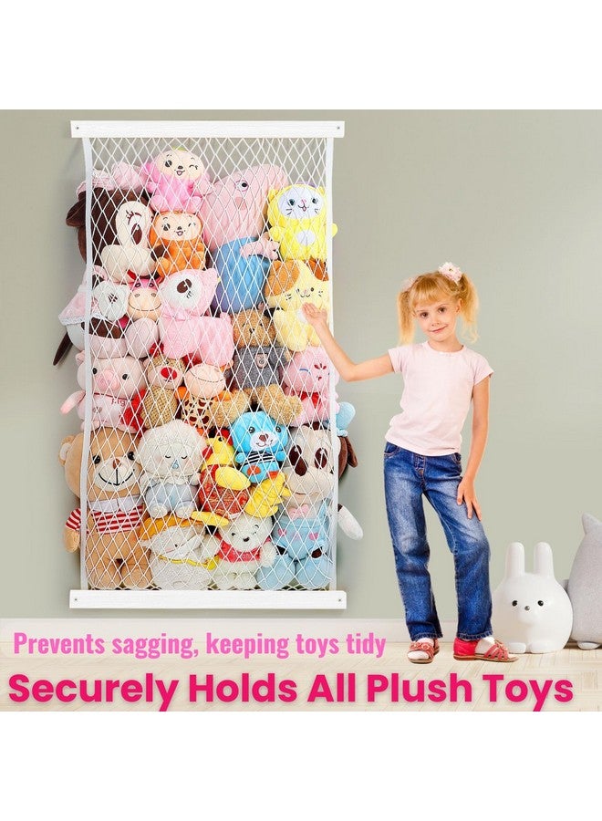 Vomelon VOMELON Stuffed Animal Storage Holder, Elastic Stuffed Animal Net,Door/ Wall Mount Length Adjustable Hanging Stuffed Animal Organizer, Plushie Net For Nursery Play Room-White Boards Patent  - Image 2