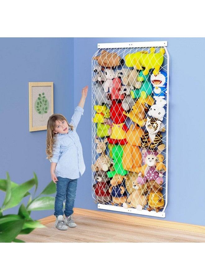 Vomelon VOMELON Stuffed Animal Storage Holder, Elastic Stuffed Animal Net,Door/ Wall Mount Length Adjustable Hanging Stuffed Animal Organizer, Plushie Net For Nursery Play Room-White Boards Patent  - Image 1
