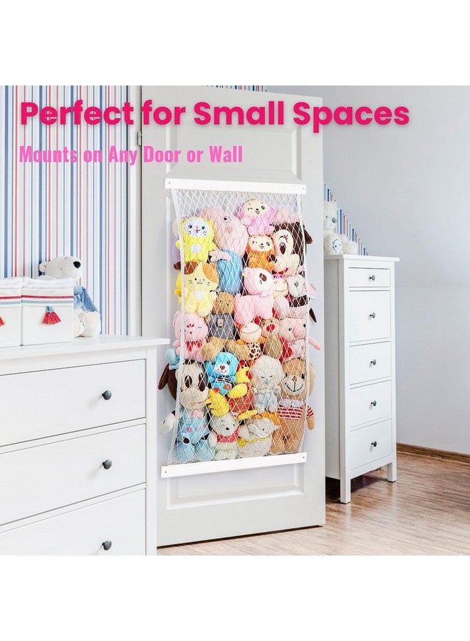 Vomelon VOMELON Stuffed Animal Storage Holder, Elastic Stuffed Animal Net,Door/ Wall Mount Length Adjustable Hanging Stuffed Animal Organizer, Plushie Net For Nursery Play Room-White Boards Patent  - Image 3