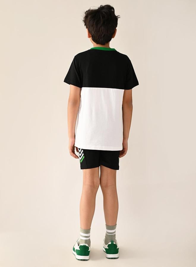 LILPICKS Text Printed T-shirt with Shorts Set - Image 2