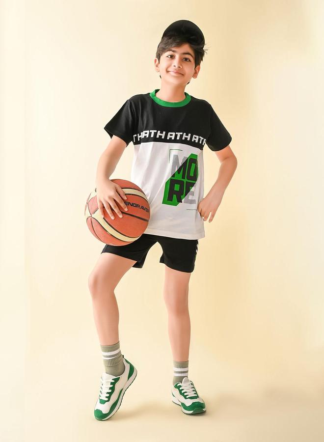 LILPICKS Text Printed T-shirt with Shorts Set - Image 3